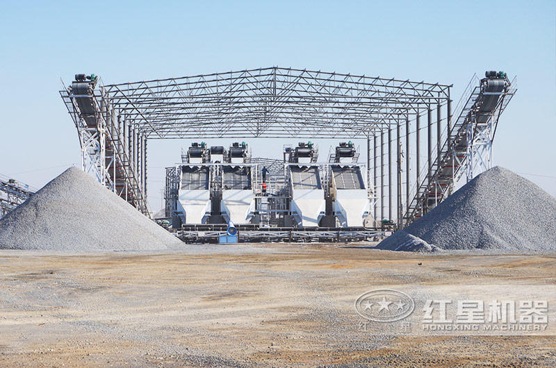 河北时产1000吨破碎生产线现场：成品砂