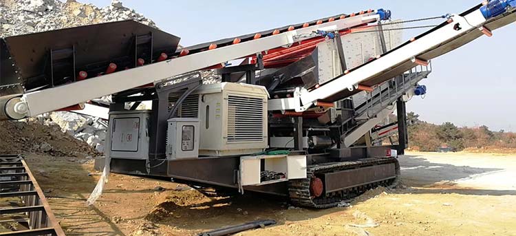 河南郑州时产280吨履带移动建筑垃圾处理生产线