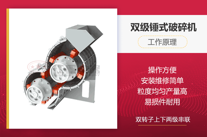 双级锤式破碎机工作原理图